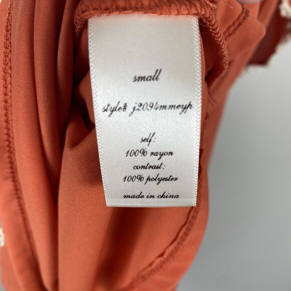 Alya Francescas Dress Womens Small Orange Embroidered Cottagecore Boho NWT - Picture 6 of 7